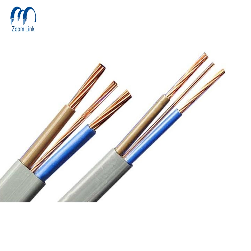 PVC Flat Twin+Earth Pure Copper 4.0mm 2.5mm 1.5mm 1.0mm 2c 3c Electric Wire Cable Copp Wire Building Wire