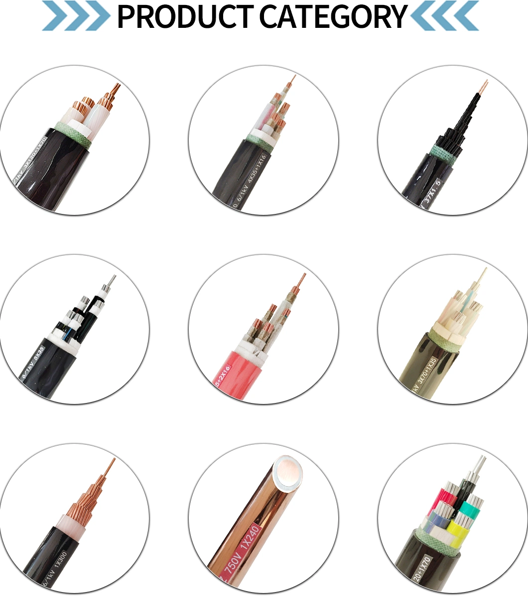 Electrical Wire Cu Conductor XLPE/PVC Insulated Cables Rubber Sheath Flexible Power Electric Cable