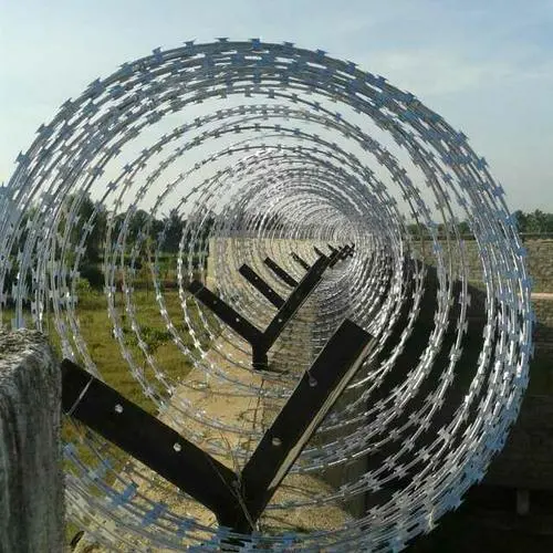 Zhongtai Blade Wire Fencing China Manufacturing 450mm Coil Diameter Flat Wrap Razor Barbed Wire Used for Residential Electric Security Fence