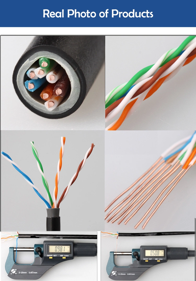 Outdoor Waterproof UTP Cat5e Cable 24AWG Bare Copper CCA