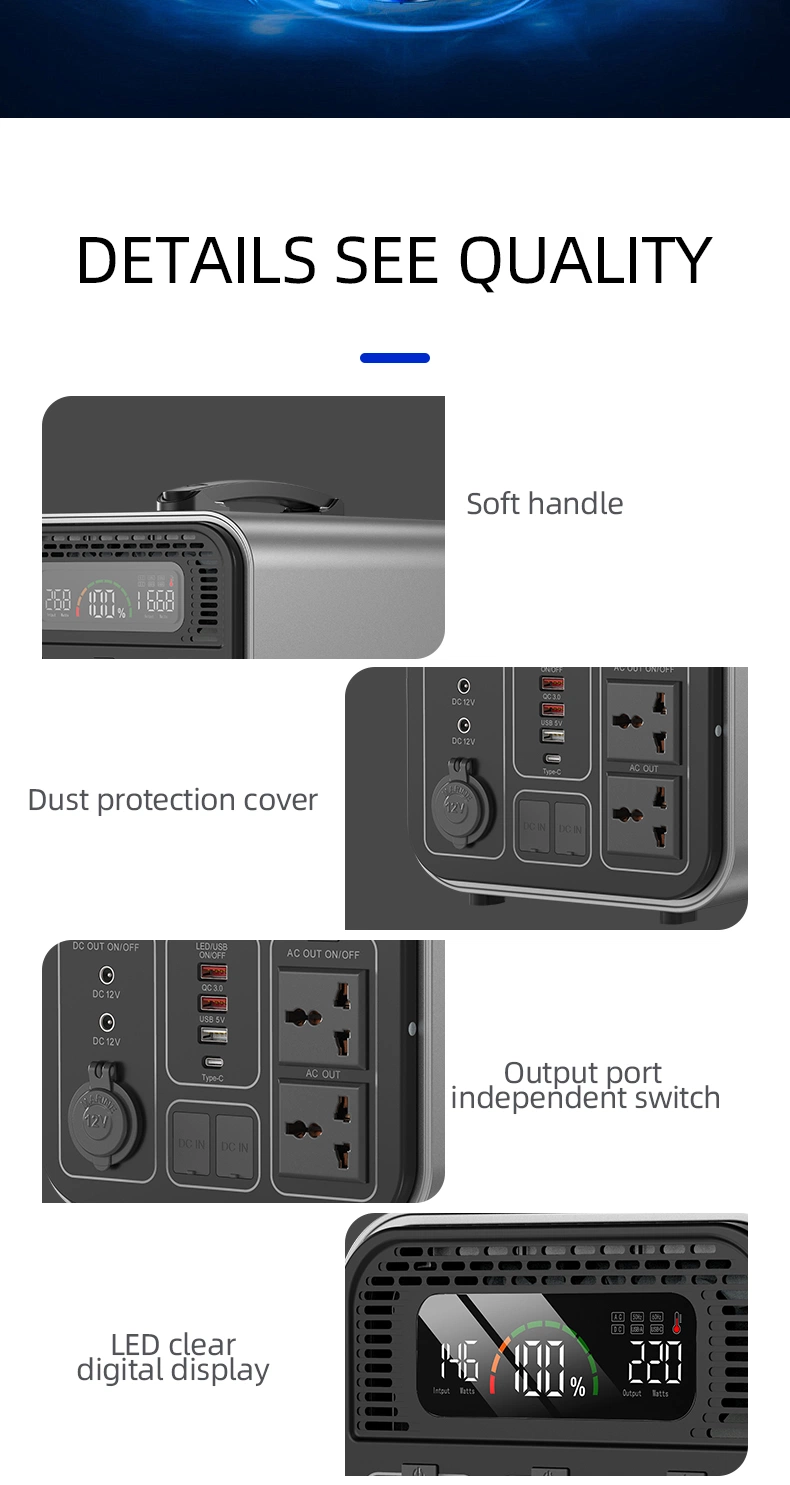 1800W High Quality Portable Solar Generator Electric Large Capacity Power Supply