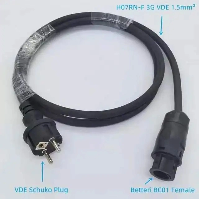 2m 3m 5m 10m 15m Schuko 3G1.5 Power Cable Female Plug Bdm600 Solar Micro Inverter Hm-600 AC Cable
