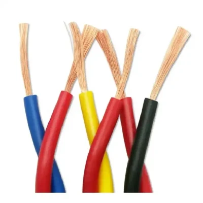 Fábrica 2 Core RVs cable flexible de par trenzado PVC 0,5 0,75 1 1,5 2,5 mm Fire Electrical cables de cobre