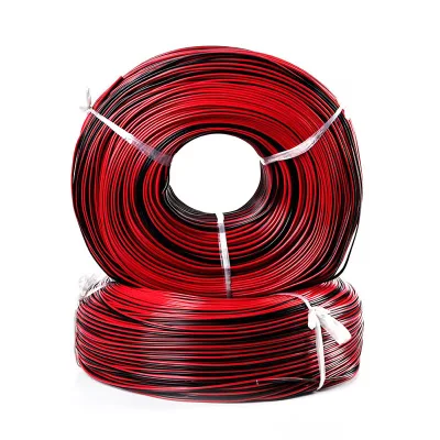 Fuente de alimentación puntual de cable negro rojo RVB 2X1.0mm/1,5mm/2,5mm cable paralelo Cable rojo negro de línea de alimentación de monitorización de cobre puro