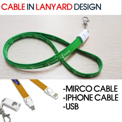 Cable de regalo para exposición, cable de etiqueta de cadena de llave 90cm largo, cable de correa, cable 2 en 1, cable de correa con función de cable, cable promocional