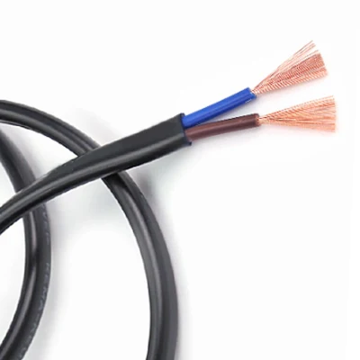 Cable flexible recubierto de dos núcleos 1,5mm 2,5mm hilos RVV Pure Cable eléctrico conductor de núcleo de cobre 2 núcleo * 1,5mm