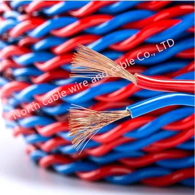 Fábrica 2-Core RVs cable flexible de par trenzado PVC 0,5 0,75 Cable de alarma de 1 1,5 2,5 mm cable de cobre eléctrico de incendio