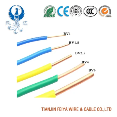 Núcleo de Cobre PVC aislado BV ocultar los cables de cableado eléctrico de casa solo duro pin Cable El cable eléctrico H05V-U desnudos de cobre sólido