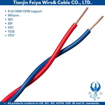 El PVC Yy Sy Cy Twin Cables flexibles de PVC Fengda 450/750V trenzado cuadrado de 0,5 mm Rvv eléctrico Cable Eléctrico Cable Coaxial Cable Rvs
