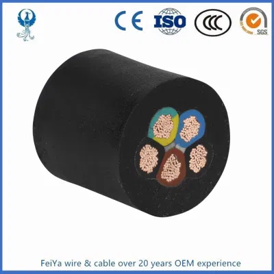 Cable flexible 3X12 3X10 4X10 4X8 AWG 450/750V Soow flexible Cable de goma