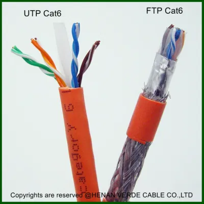 4 pares trenzados RoHS PVC puro cobre CAT6 CAT5e la protección del cable FTP