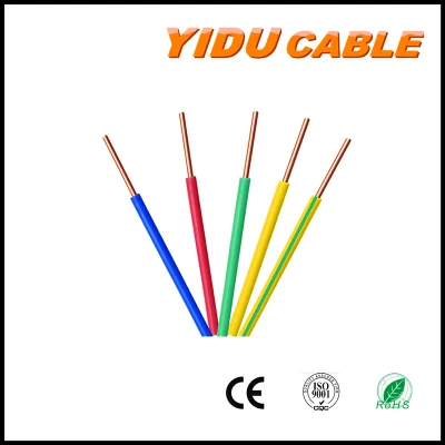 Productos calientes amarillo verde aislados en PVC de conexión a tierra Cable Eléctrico Cable BV
