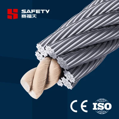 8*19 S FC IWRC cable de acero elevador para elevación de tracción Elevación 8X19 Seale 8mm 10mm 12mm 16mm 1370/1770 fábrica
