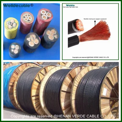 Cable de soldadura de caucho de cable de cobre estañado de 25 mm2 de 50mm a 95mm