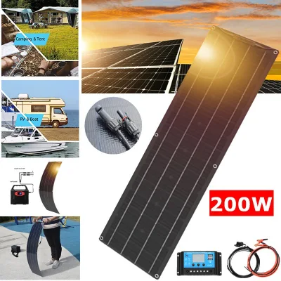  Solarparts 200W 16V sistema de Panel Solar células monocristalinas resistentes al agua 16V Energía solar suministro eléctrico para el coche de casa de barco SUV