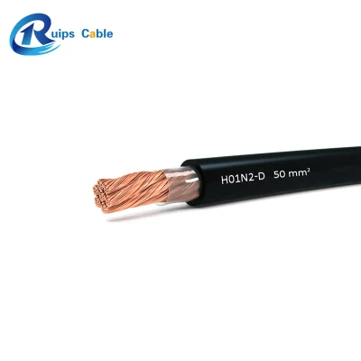 Aislamiento eléctrico de caucho flexible h01n2d / e (nsffou) 1 / 0 2 / 0 3 / 0 4 / 0 AWG 16MM 25mm2 35mm2 50mm2 70mm cable de soldadura reforzado