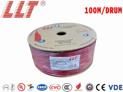 El rojo de 2 núcleos de Alarma de Incendio Cable 1mm 1,5 mm de Cable eléctrico flexible de 2,5 mm de alarma a prueba de fuego Cable nominal