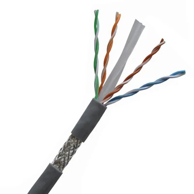 CAT6 blindada (STP) 4 pares 23awg Ethernet Cable a granel 1000 pies (305m) sólido Cable de cobre desnudo puro