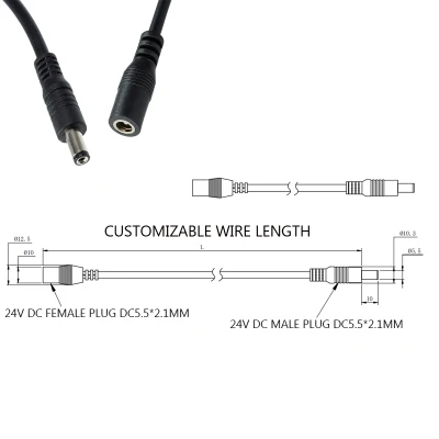 Cable estanco IP65 hembra macho serie 5521 DC Connector