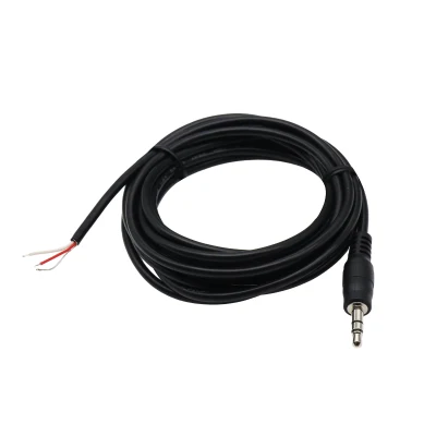 Cable de alimentación de CC negro 3,5mm macho estéreo para abrir
