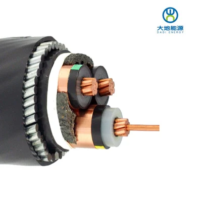Multi-core blindados de media tensión Alambre de cobre del cable de alimentación eléctrica