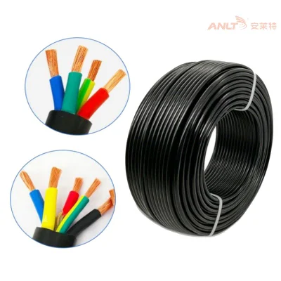 Cable de alimentación de PVC eléctrico negro cable flexible multiconductor Cable de cobre de 3 núcleos