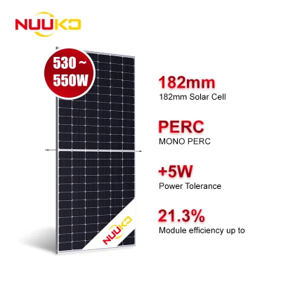 Nuuko alta eficiencia de 530W 535W 540W 545W 550W para el hogar electricidad con la batería solar TUV/CE Retie IECEE CB CQC ISO IEC Inmetro