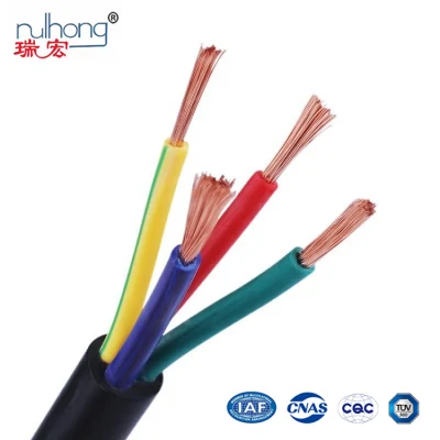 Cable de alimentación de cobre puro 2 3 4 5 Core 0,3 Cable de construcción de 0,5 0,75 1 1,5 2,5 4 6 mm Cable