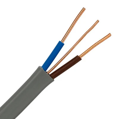 H03VVH2-F de cobre puro de PVC de 3 núcleos de 1,5 mm de cable de 2,5 mm plano eléctrico Flexible con camas gemelas y el cable de masa