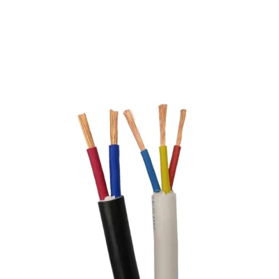 Cable de cable flexible plano de aislamiento y revestimiento de PVC de núcleo de cobre RVV H05VV-F 2*0,75mm, 2*1,5 mm2, 2*1mm, 2*2,5mm, 2*4mm; 2*6mm cable eléctrico