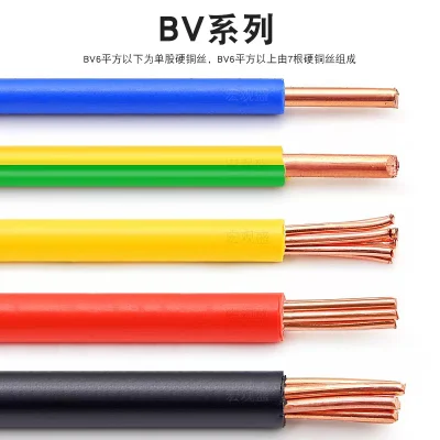 Ho7V3-R 1,5mm cable de cobre sólido BV/BVR carcasa de alta calidad Cable eléctrico para uso doméstico con buen aislamiento