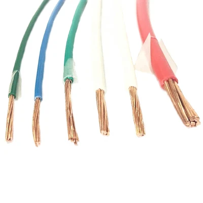 Cable eléctrico THW cable de cobre núcleo de cobre sólido o multifilar Cable de PVC AWG 10/12/14