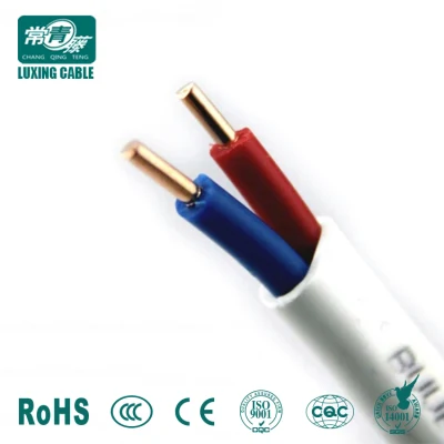 Cable eléctrico Cable plano de 2 núcleos de 3 núcleos 1.5/2.5/4Chaqueta sqmm alambre y cable de PVC