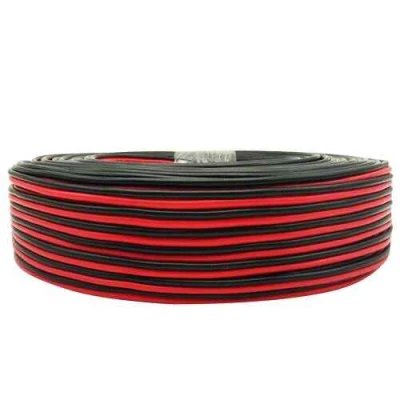 Rollo de bobina de cable de altavoz negro rojo 2X2,5 mm2 cobre estañado Cable de audio multifilar CCA