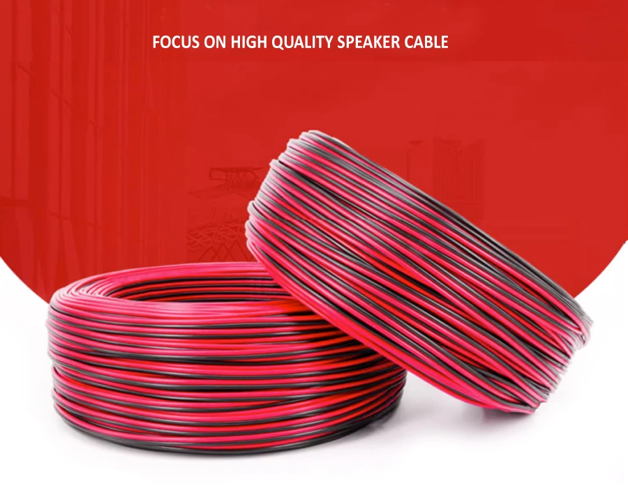 Rvb Red Black Flat Parallel Pure Copper 2 Core Twinspeaker Electrical Power Cable Mellizo 2X1.0mm 2X1.0 Sqmm 2X1.5mmm 2X1.5 Sqmm 2X2.5mm 2X2.5 Sqmm