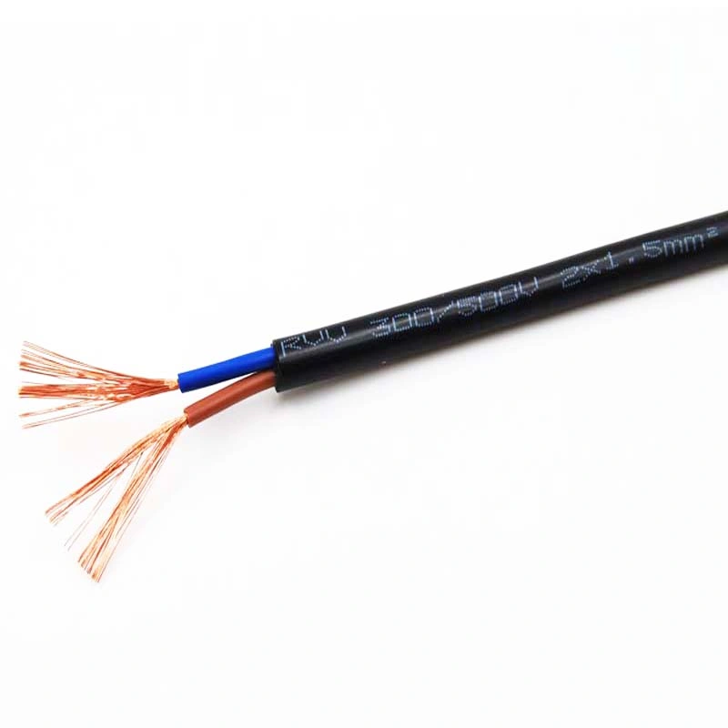 High Quality H05VV-F 2X1.0mm2 / 2X2.5 mm2 / 3*0.75mm2 / 3 X 2.5 mm2 Flexible Electrical Cable