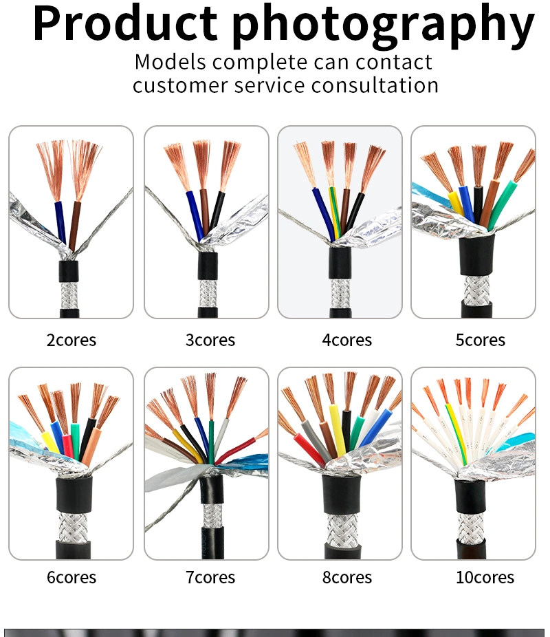 2 3 4 Core 0.3mm 0.5mm 1.5mm 2mm 4mm 6mm Rvvp Electrical Cable UL Approved 99.99% Pure Copper PVC Control Signal Shield Cable