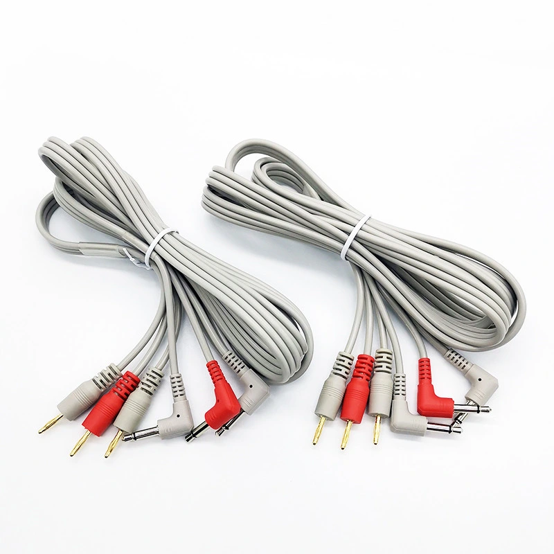 Customized Grey Flat Speaker Gold Plated Banana Plugs Medical Cable Assembly Medical Connectors Cable