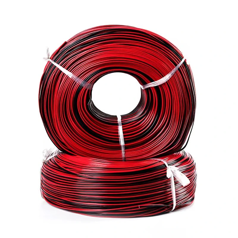 Spot Supply of Rvb Red Black Wire 2X1.0mm/1.5mm/2.5mm Parallel Wire Pure Copper Monitoring Power Line Red Black Cable