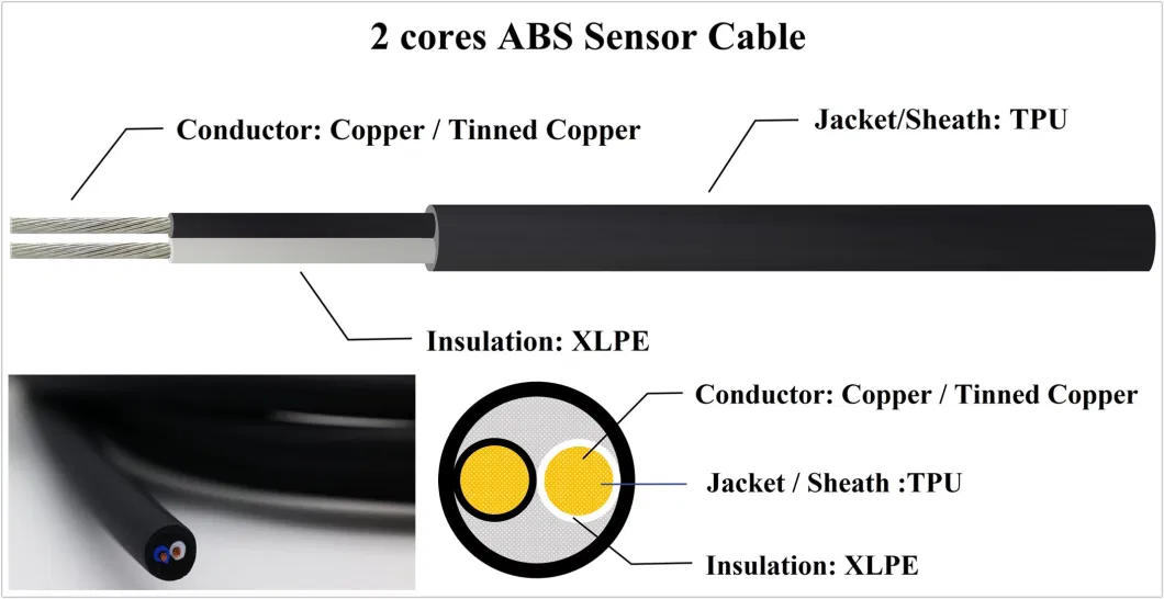 Factory Priced 2/3/4 Core ABS Sensor Cable Automotive Cable for Passenger Car