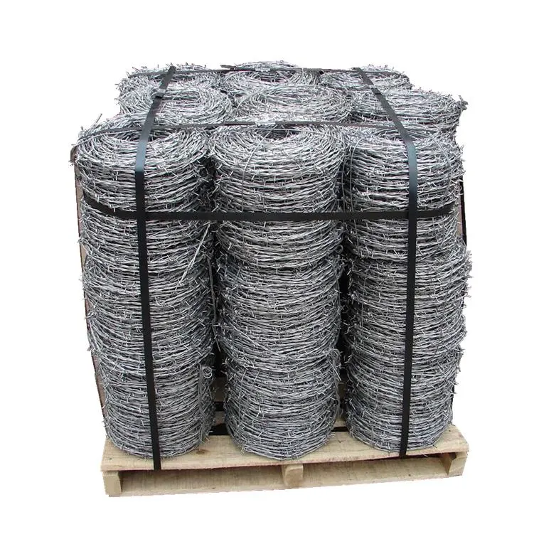 Hot Dipped Galvanized Double Twisted Barbed Wire 15gague 200m Length Roll for Fence