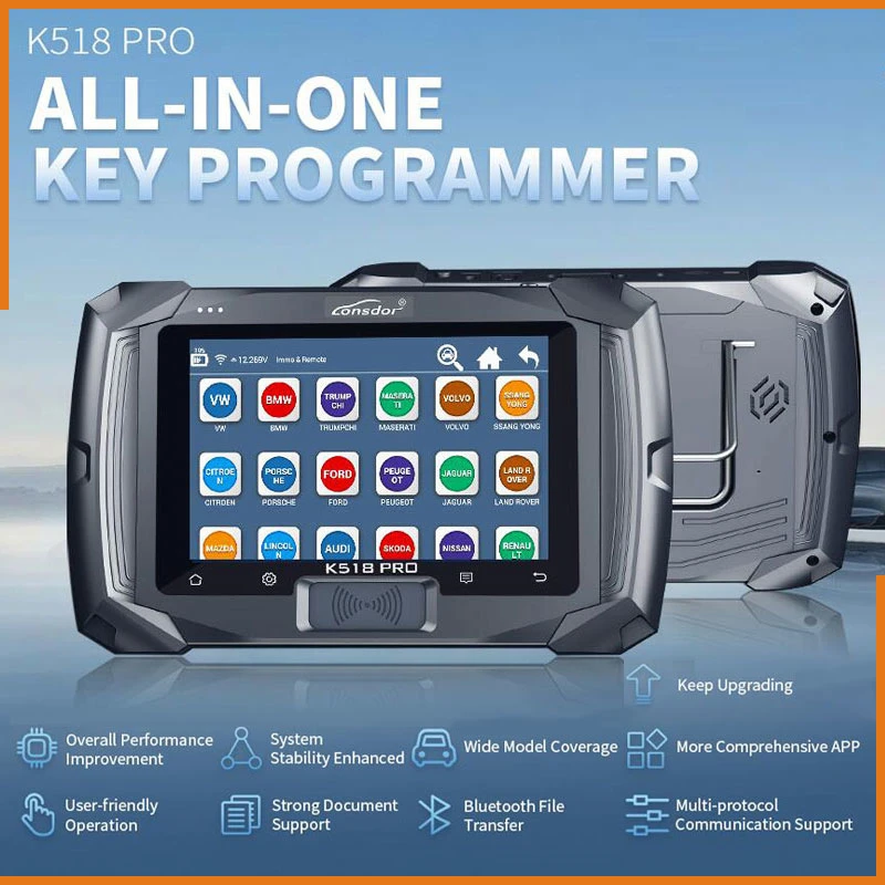 Lonsdor K518 PRO Full Version All in One Key Programmer with 2PCS Lt20, for Toyota Fp30 Cable, Nissan 40 Bcm Cable, Jcd, Jlr and ADP Adapter