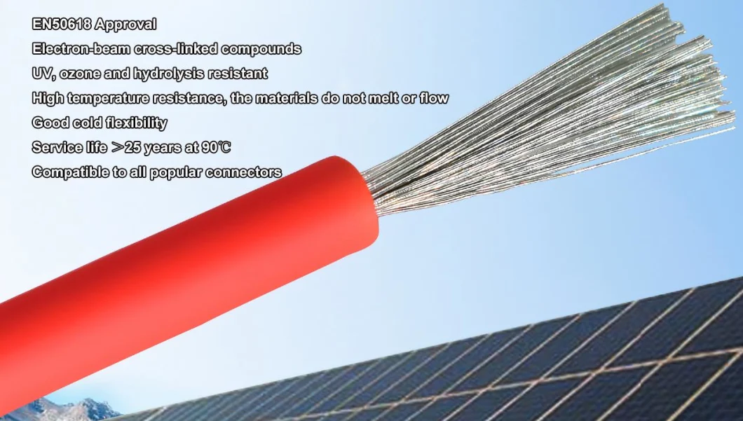 TUV Certified Brand PV1-F Multi-Model Solar Panel Extension PV DC 4mm2 Cable Copper Wire Photovoltaic DC Solar Wire Photovoltaic Panel Connection Solar Cable