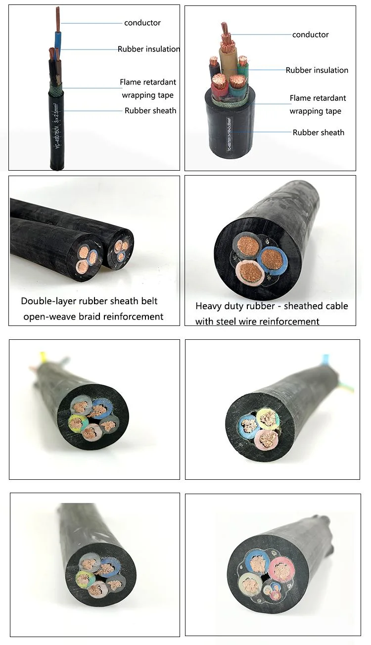 OEM Sizes PVC XLPE Copper Wire Prices 300/500V 10mm 2.5mm 3X4mm2 2c 3c 4c 5c Cotton Cable Electrical Wire Power Cable