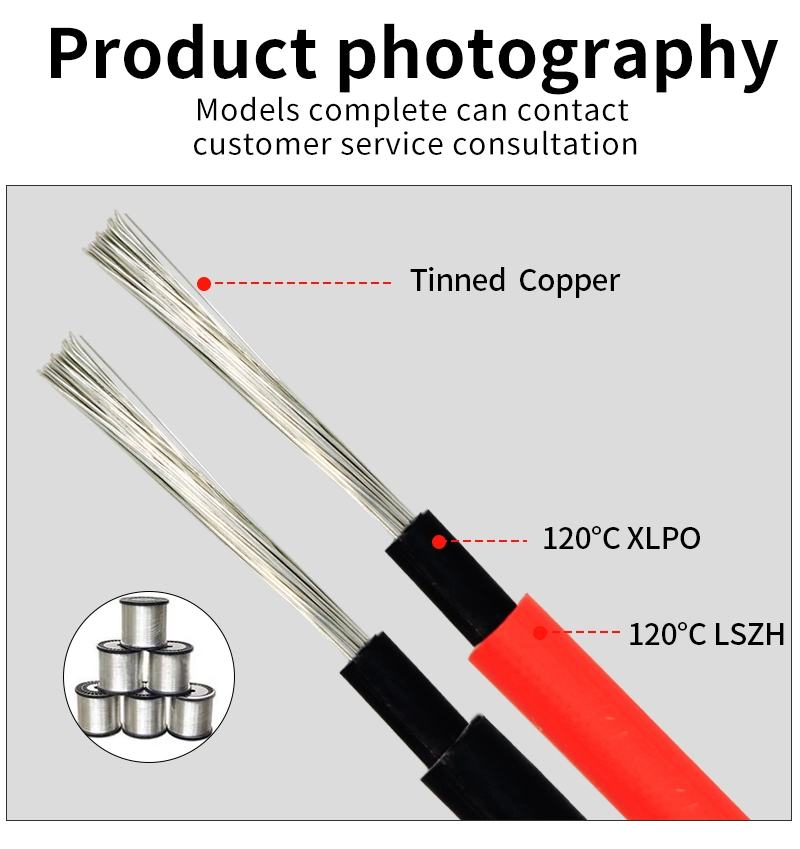 PV 2.5mm 4mm 6mm 8mm Xple Insulated Single Copper Core Cable Electric DC Solar Panel Cable Wire