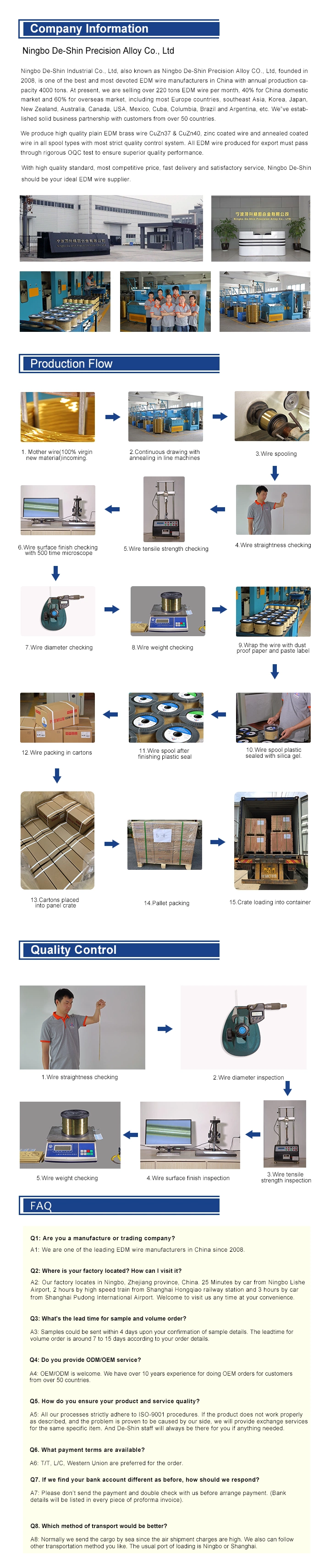 Top EDM Wire Manufacturer Brass Electrode Wire, Coated EDM Wire to Replace Bedra, Oki, Hitachi Wire