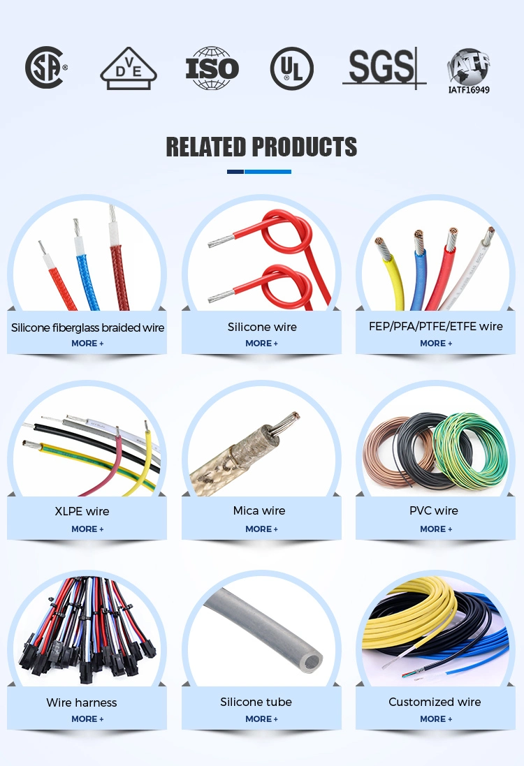 Yellow Rubber Insulated Wire 22AWG 1/0.65mm 300V Silicone Rubber Wires