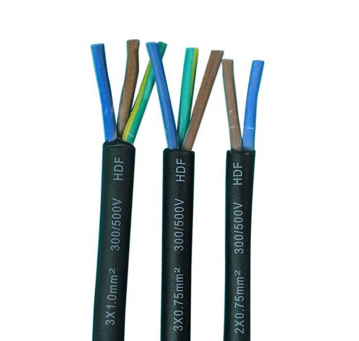 VDE Standard Rubber Insulation 3X2.5mm 3X1.5mm Pure Copper Flexible H05rr-F Electrical Power Cable