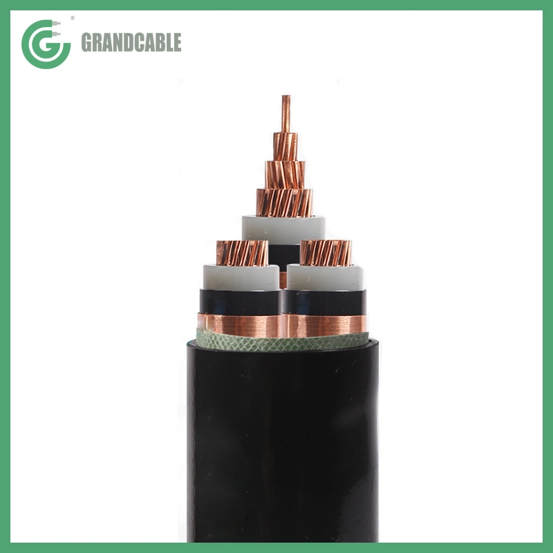 3Cx300sq.mm 19/33kV 36kV CU/XLPE/PVC Copper Insulated MV Underground Power Cable for 33/11kV Substation