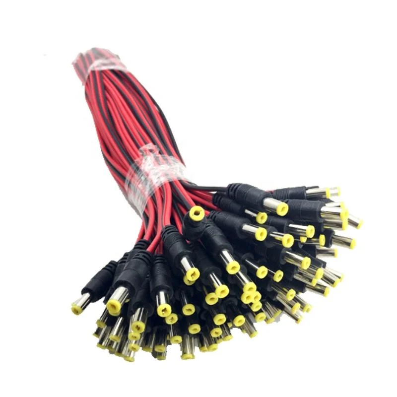 Factory Price DC Male Cable 5.5X2.1mm Male Black DC Power Connecter Red and Black